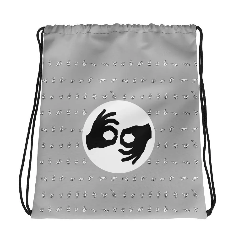 ASL Bag "Interpreter" Polyester 15x17 ASL Drawstring Bag
