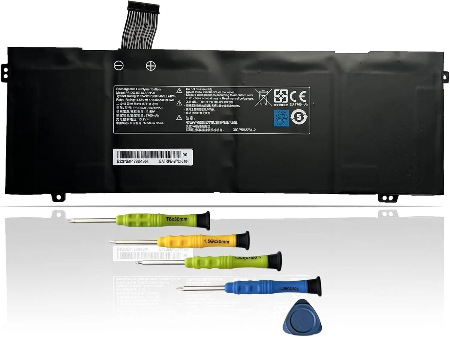 ASODI PFIDG-00-13-3S2P-0 91.24Wh Laptop Battery Compatible with Eluktronics MAX-17,Schenker S1 Plus VIA 15 Mechrevo Code 01 Umi Air2 Medion Erazer Beast X10 X20 X25 Tuxedo Pulse 15 11.55V