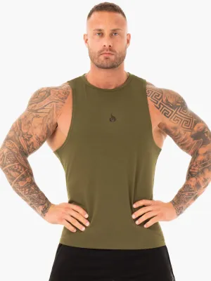 Athletic Cut Tank - Khaki
