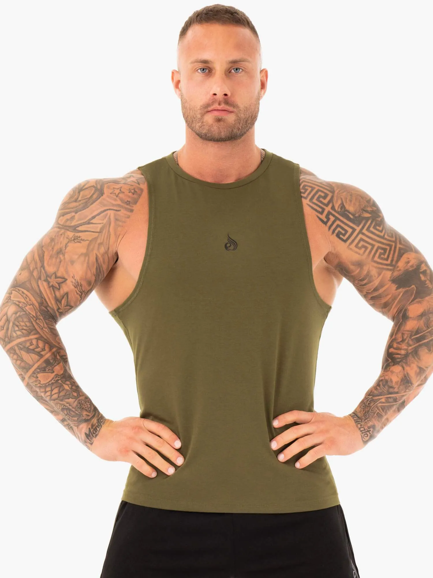 Athletic Cut Tank - Khaki