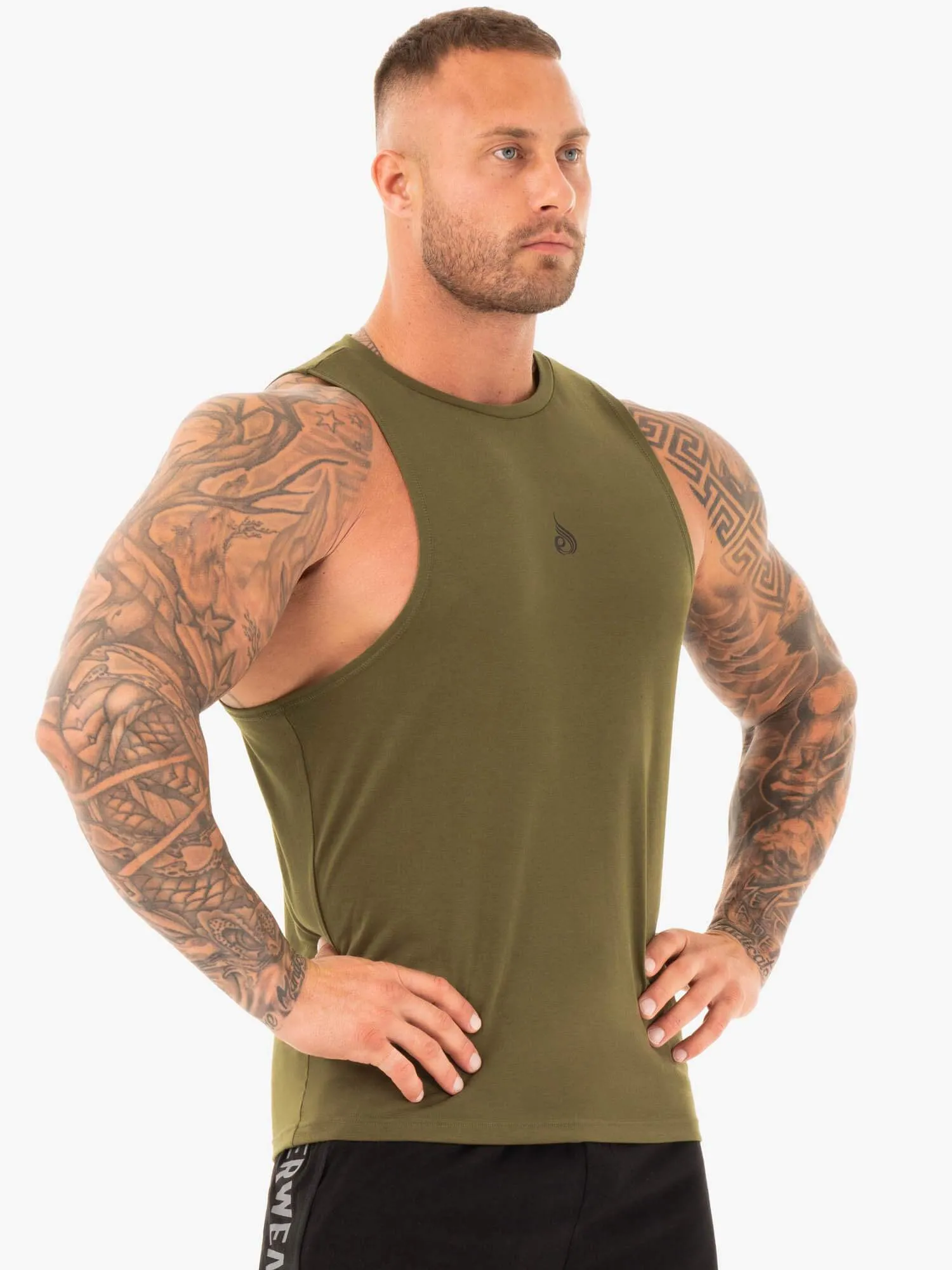 Athletic Cut Tank - Khaki