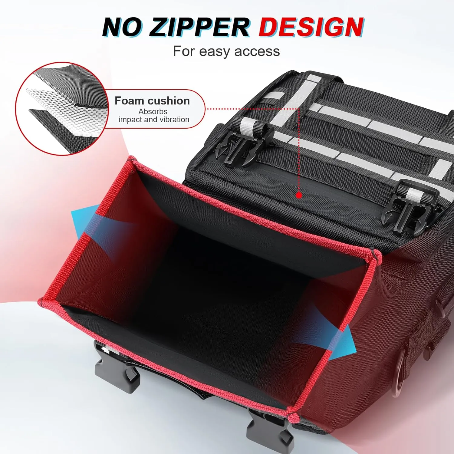 ATV Fender Bag Waterproof, Detachable ATV Rear Storage Bags with Drink Holder & Cooler Compatible with Sportsman Polaris Scrambler Grizzly Kingquad Cfmoto FourTrax, Black & Red