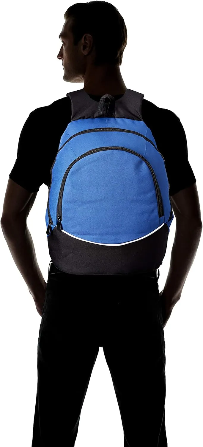Augusta Sportswear Large Tri-Color Backpack, One Size, Royal/Black/White