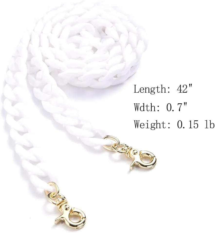 Aumey Clear White Black Brown Acrylic Chain Clutch Purse Strap Handles Bag Handbag Purse Replacement Chains 40 Inches
