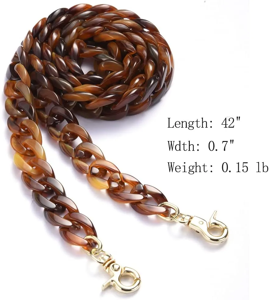 Aumey Clear White Black Brown Acrylic Chain Clutch Purse Strap Handles Bag Handbag Purse Replacement Chains 40 Inches