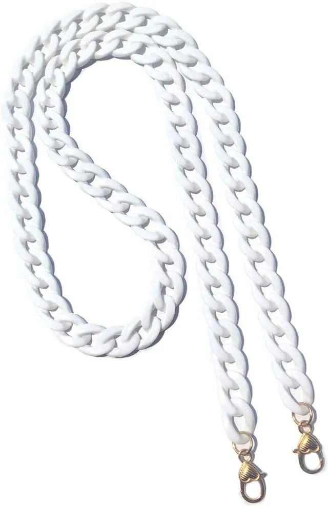 Aumey Clear White Black Brown Acrylic Chain Clutch Purse Strap Handles Bag Handbag Purse Replacement Chains 40 Inches