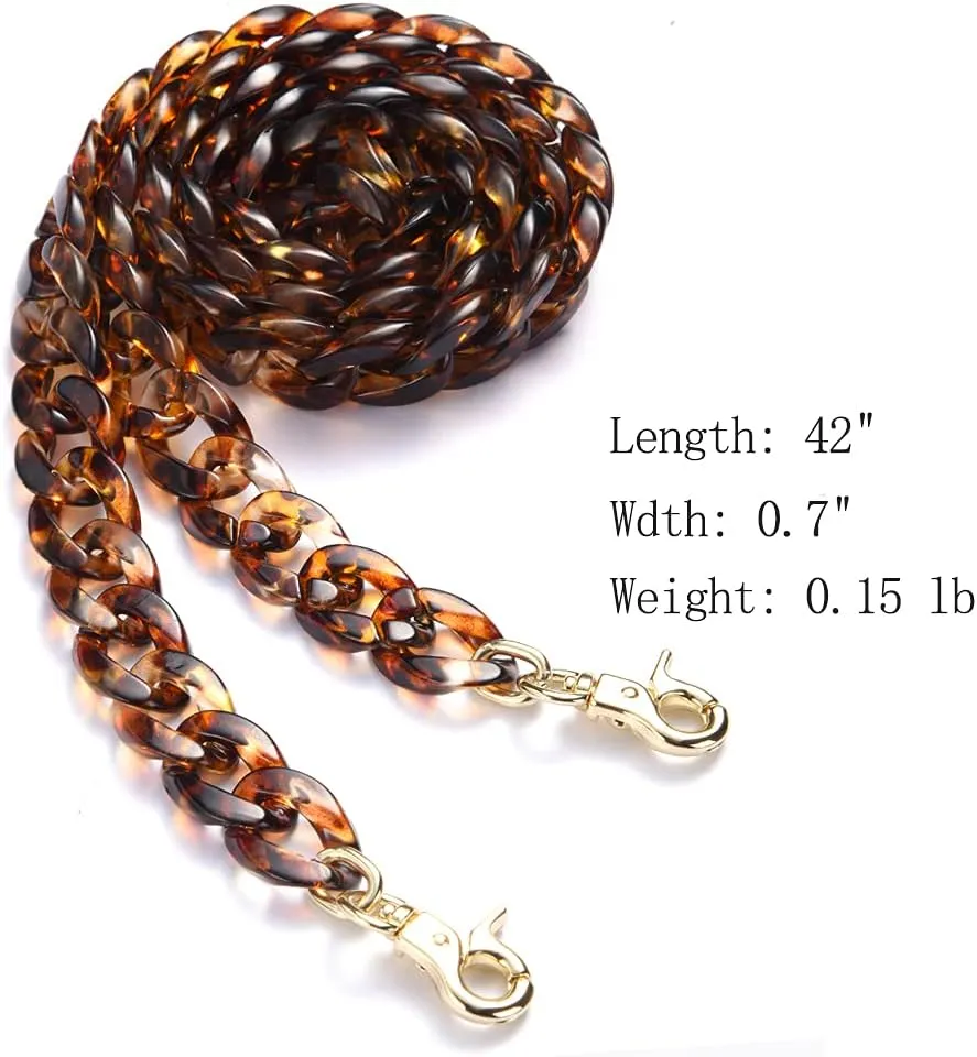 Aumey Clear White Black Brown Acrylic Chain Clutch Purse Strap Handles Bag Handbag Purse Replacement Chains 40 Inches