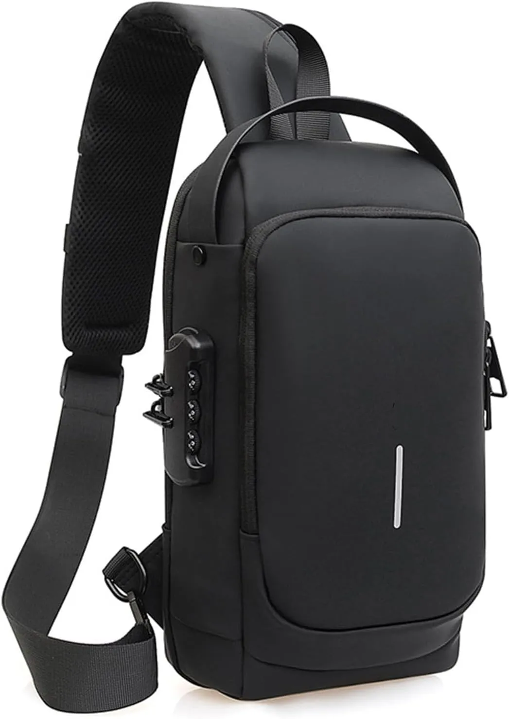 Auricz Bag,Auricz Sling Bag,Carbon Fiber Streamline USB Charging Sport Shoulder B ag for Men,Anti-Theft,Waterproof