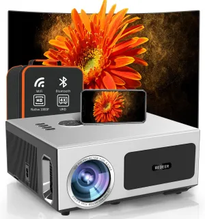 [Auto Focus]4K Projector.1100ANSI Outdoor Projector 4K with Wifi and bluetooth,Native 1080P Projector Auto 6D Keystone.50% Zoom.PPT.Smart Home Movie Projector 4K  for Phone/PC/TV Stick/PS5