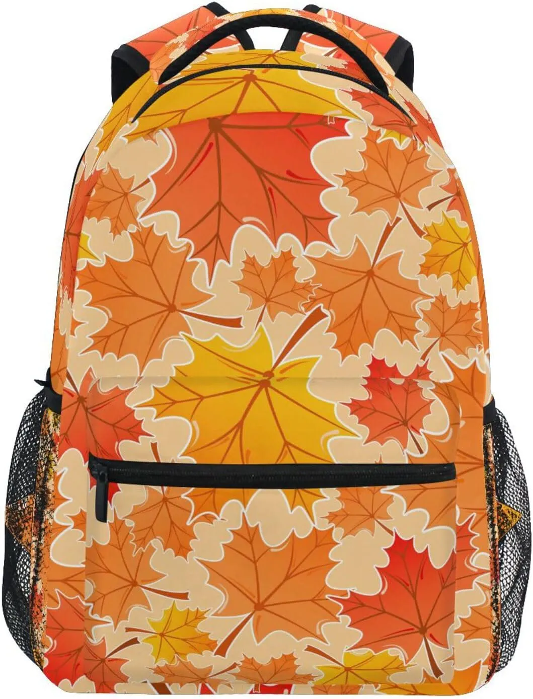 Autumn Maple Leaf Yellow Fallen Leaves Backpacks for Girls Boys School Backpack Kids School Bags Lightweight Student Elementary 3rd 4th 5th Grade Shoulder Bag Bookbag Daypack