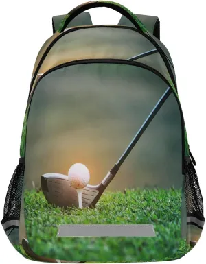 AUUXVA Golf Ball Sport Grass Backpack School Bookbag Laptop Purse Casual Daypack for Teen Girls Women Boys Men College Travel