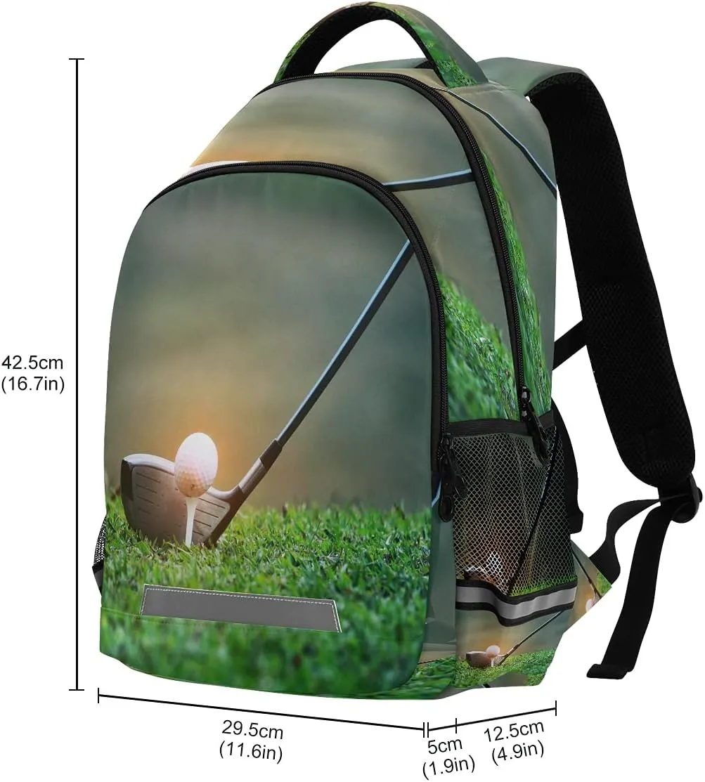 AUUXVA Golf Ball Sport Grass Backpack School Bookbag Laptop Purse Casual Daypack for Teen Girls Women Boys Men College Travel