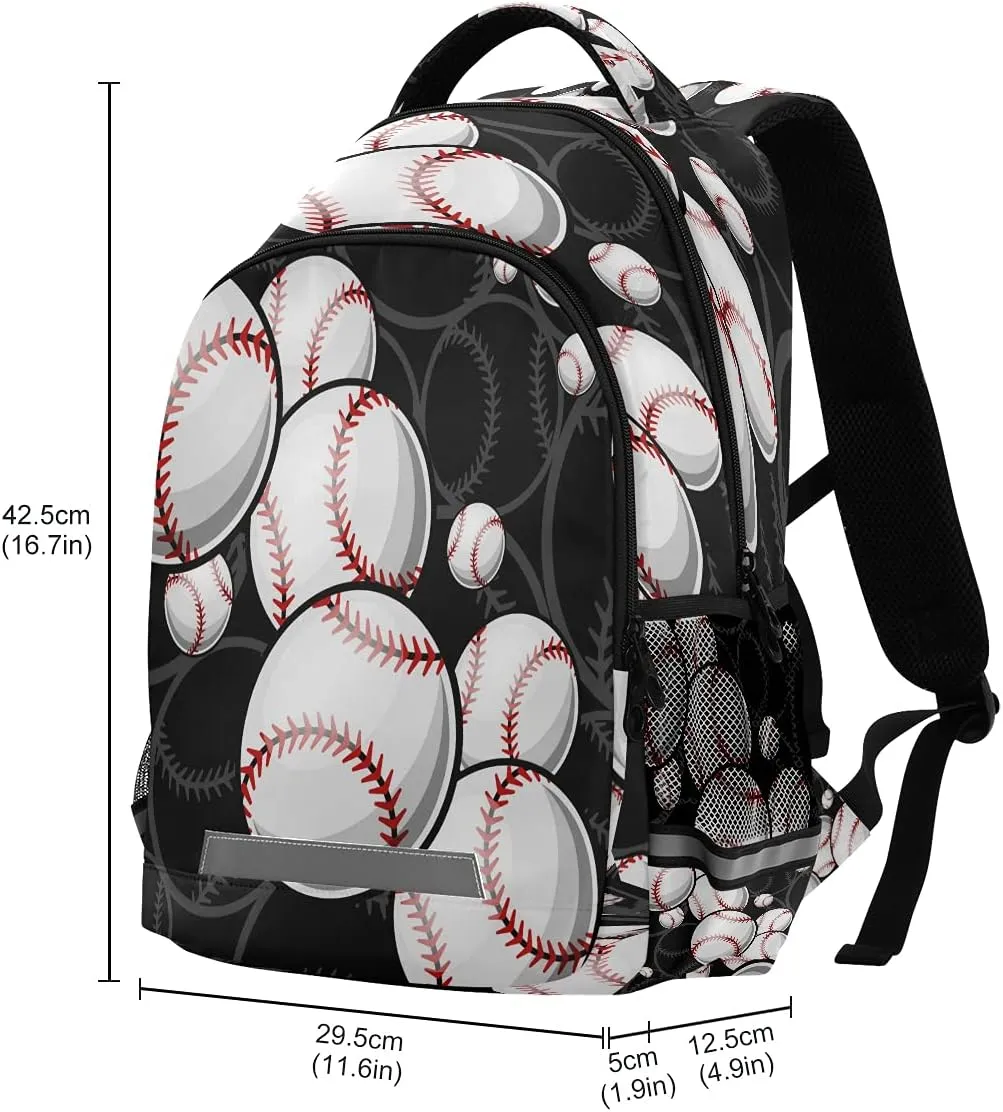 AUUXVA Sport Ball Baseball Theme Backpack School Bookbag Laptop Purse Casual Daypack for Teen Girls Women Boys Men College Travel