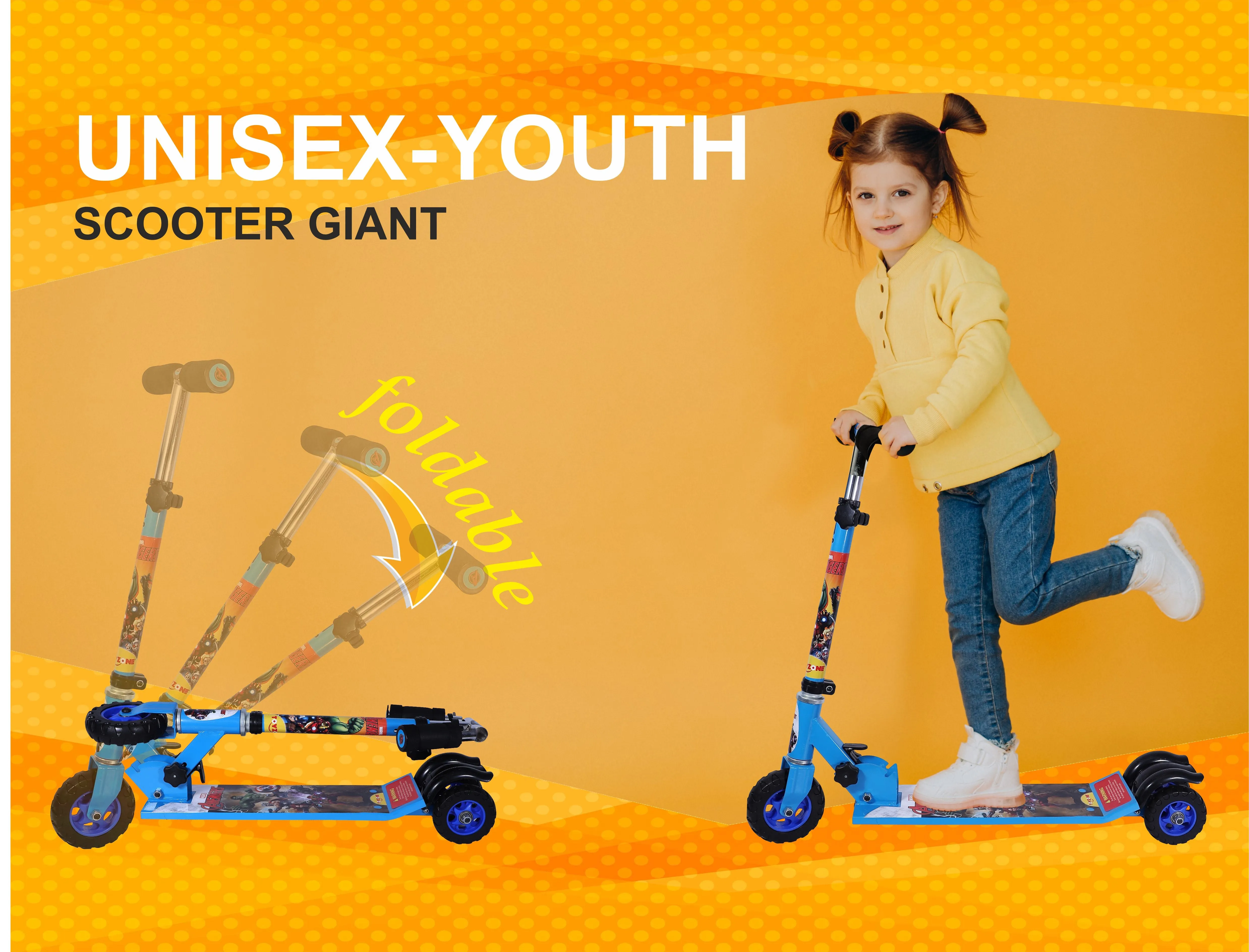 Avengers Scooter Giant | Kids Scooter | Adjustable & Foldable Scooter | Skateboard Scooter | Rear Brake Scooter for kids | Foldable Kids Scooter | For Kids age 5  years
