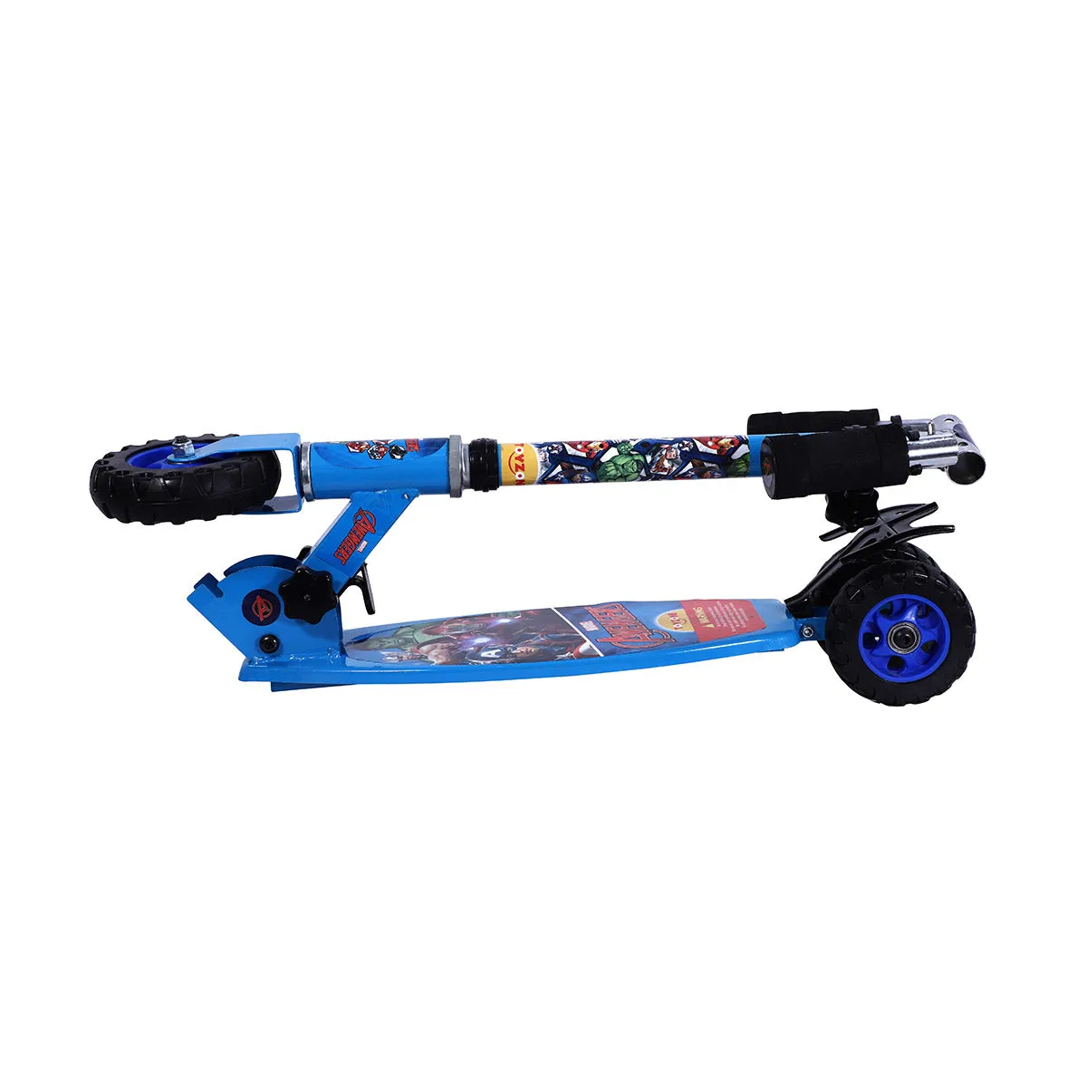 Avengers Scooter Oval | Kids Scooter | Adjustable & Foldable Scooter | Skateboard Scooter | Rear Brake Scooter for kids | Foldable Kids Scooter | For Kids age 5  years