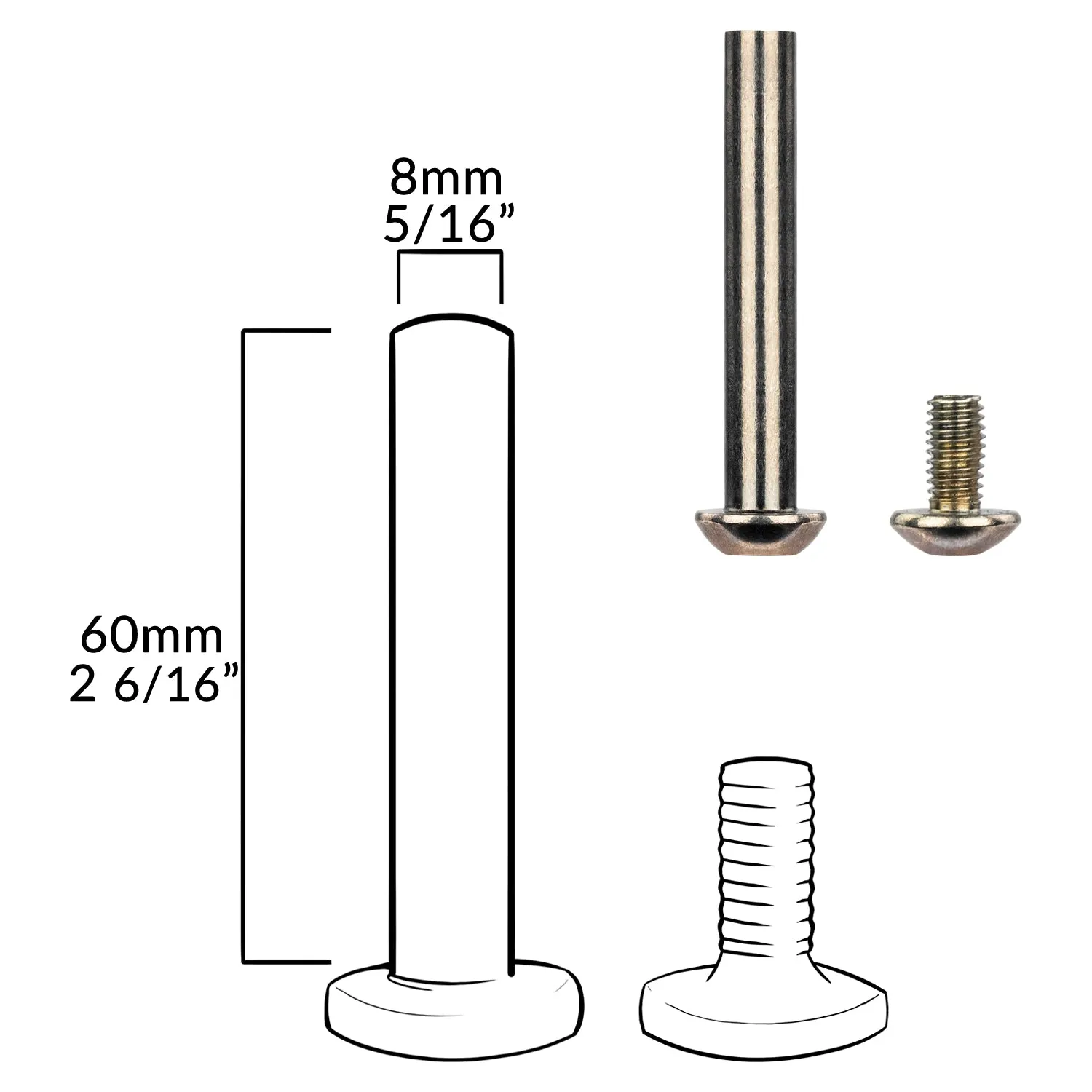 Axle Bolts Back Wheel - Suits LON