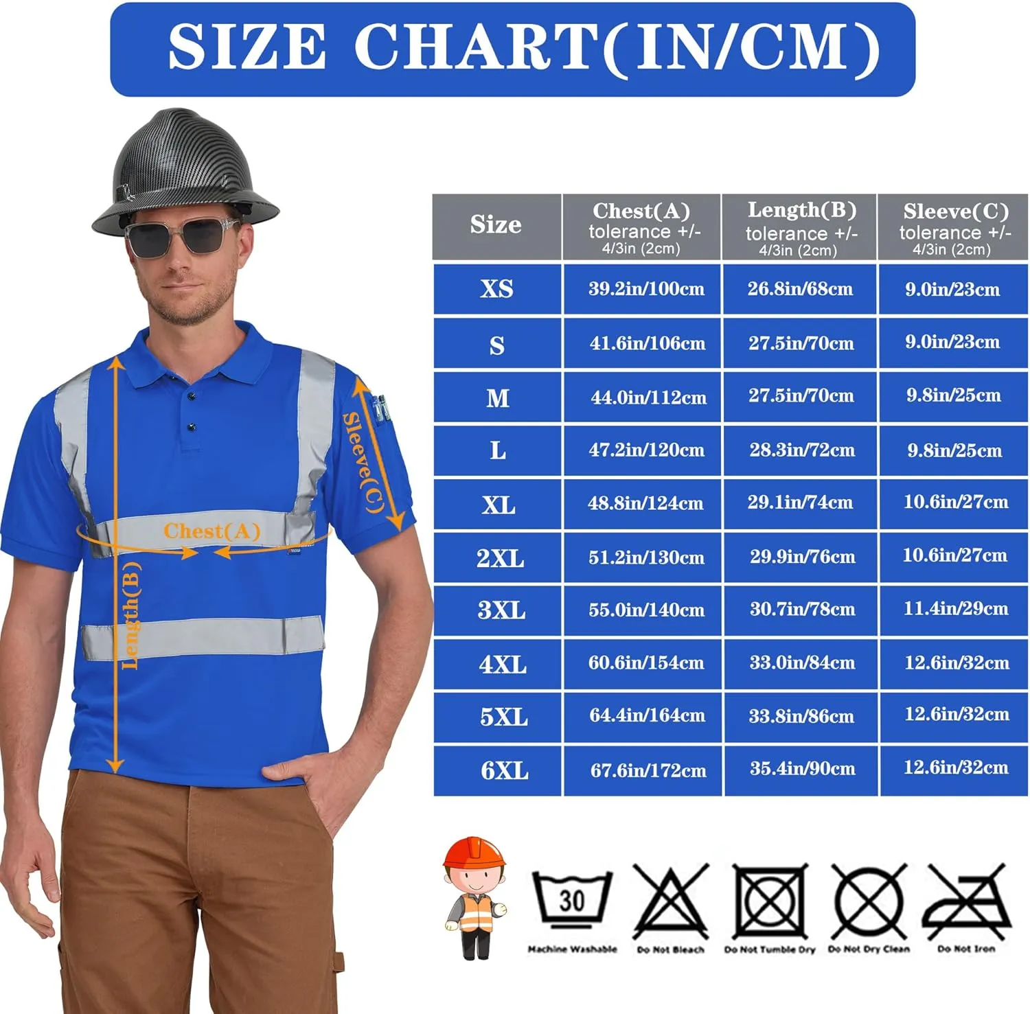 AYKRM High Visibility Security Polo Shirts neon Construction Work Shirts