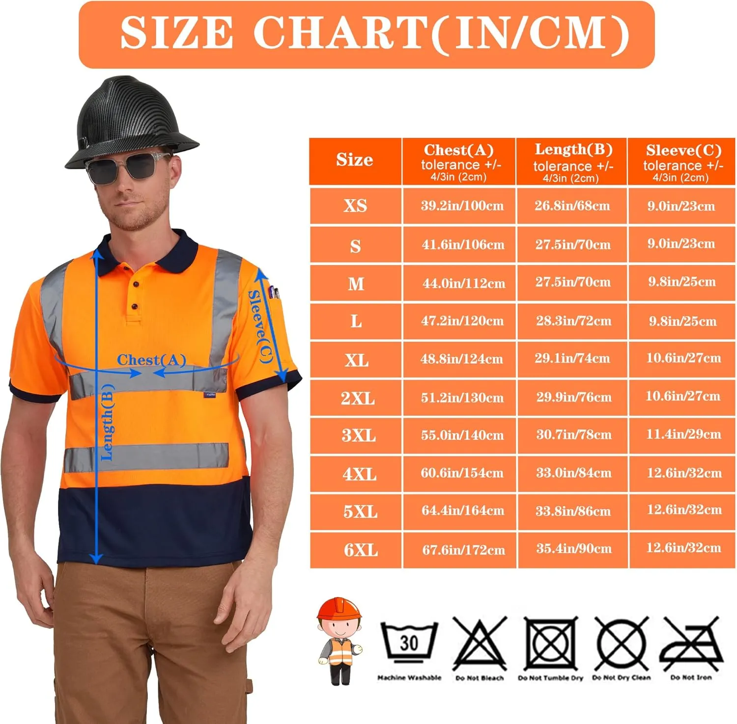 AYKRM High Visibility Security Polo Shirts neon Construction Work Shirts
