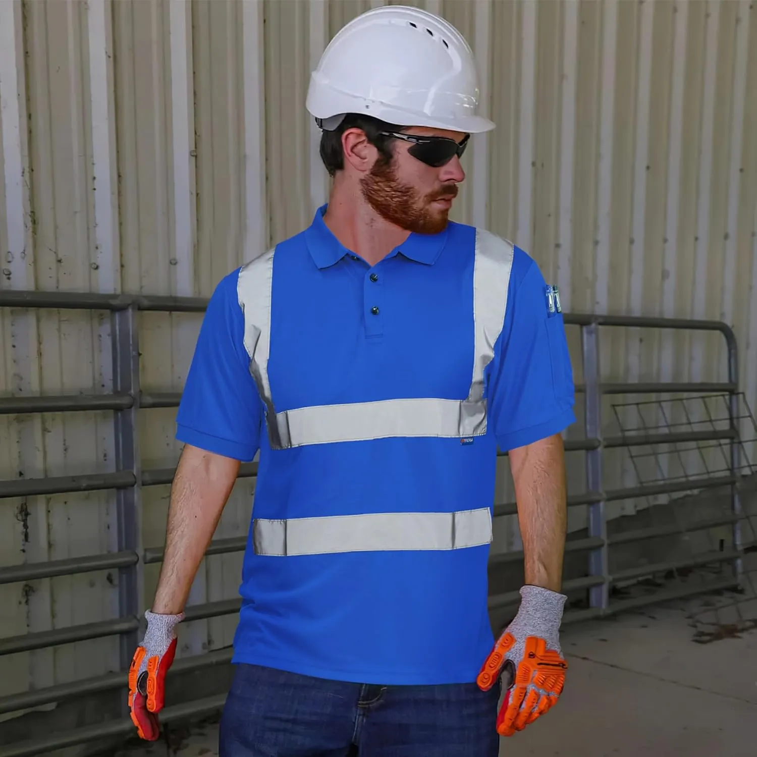 AYKRM High Visibility Security Polo Shirts neon Construction Work Shirts