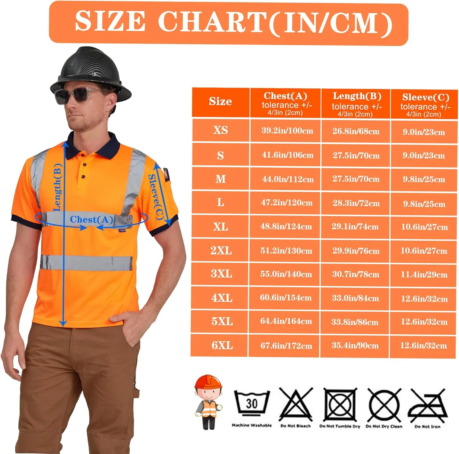 AYKRM High Visibility Security Polo Shirts neon Construction Work Shirts