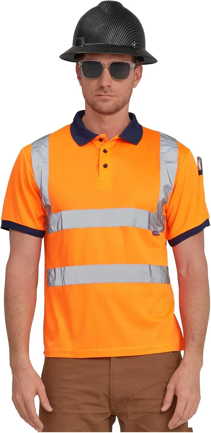AYKRM High Visibility Security Polo Shirts neon Construction Work Shirts