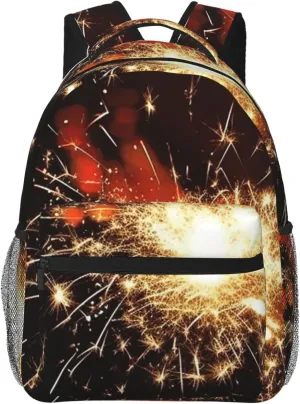 Backpack Casual Daypack for Men Women Explosion Firework Laptop Backpack Lightweight Travel Bag Shoulder Bag for Work Hiking