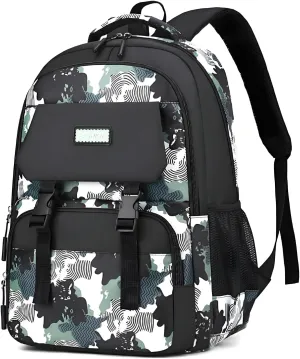 Backpack for Boys Kids School Bags Teen Elementary Middle Student Backpacks 16 inch Laptop Bag Back Packs(Green)
