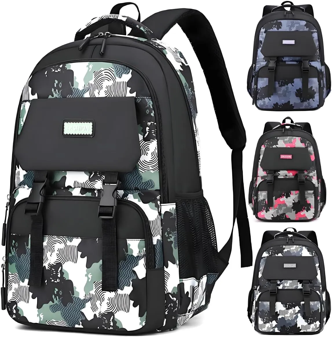 Backpack for Boys Kids School Bags Teen Elementary Middle Student Backpacks 16 inch Laptop Bag Back Packs(Green)