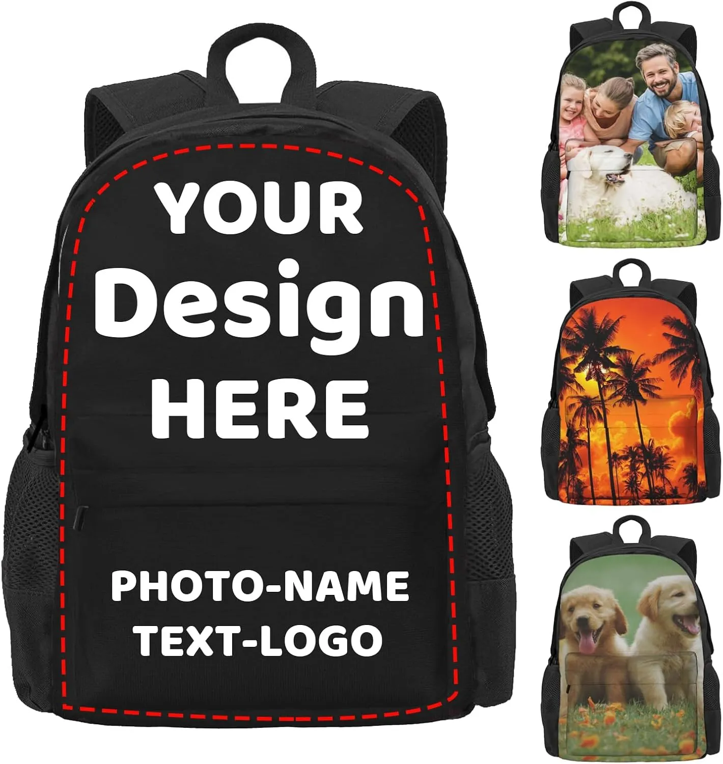 Backpack For Man Women Personalized Large Capacity Backpacks Design With Text Photo Name Logo Customized Backpack For Casual Travel Laptop Bag With Pocket