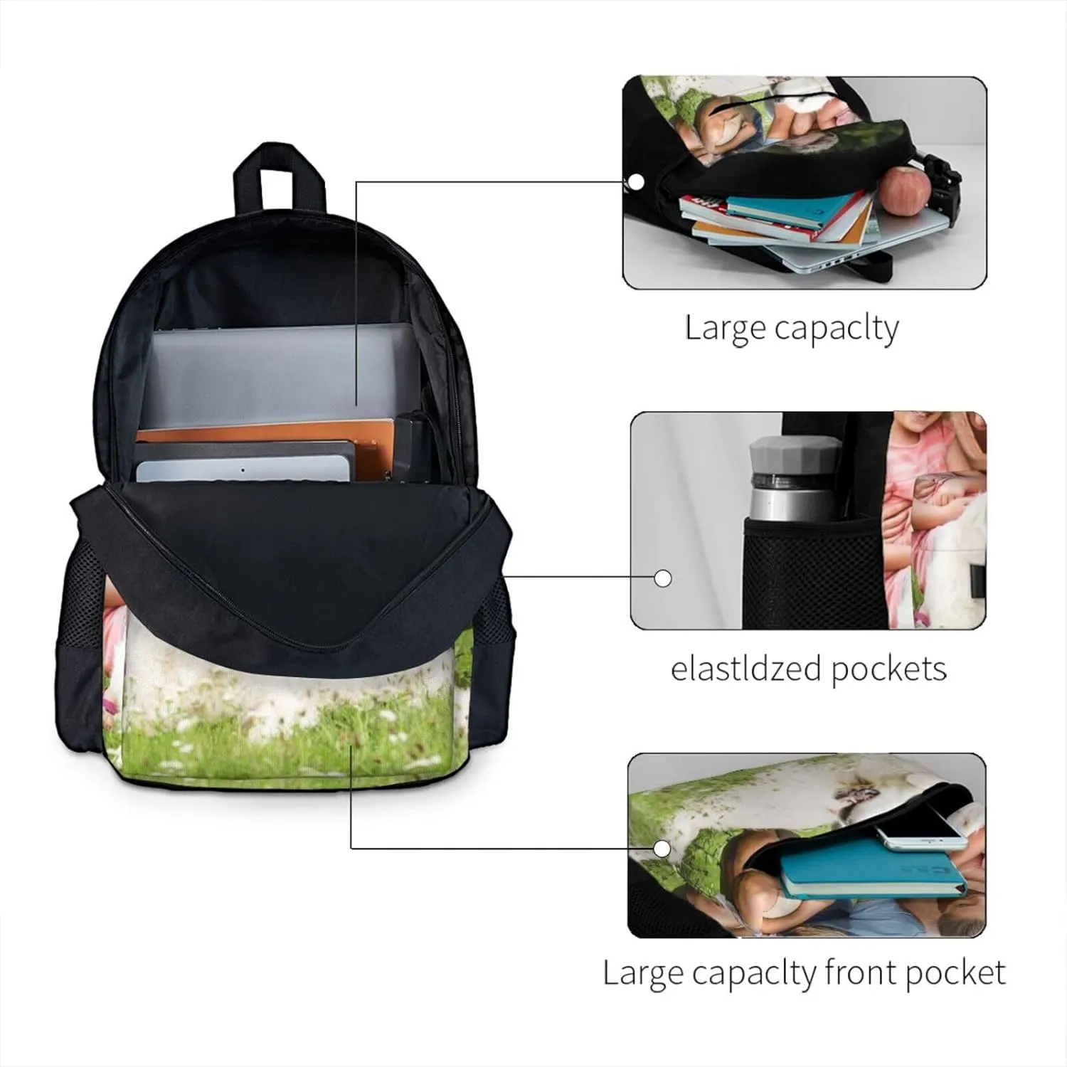 Backpack For Man Women Personalized Large Capacity Backpacks Design With Text Photo Name Logo Customized Backpack For Casual Travel Laptop Bag With Pocket