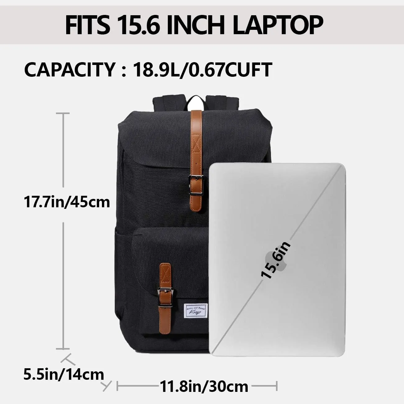 Backpack for Men,Large Water Resistant Fashion Travel Drawstring Backpack Rucksack with Laptop Sleeve for School/Work/College/Adults Black