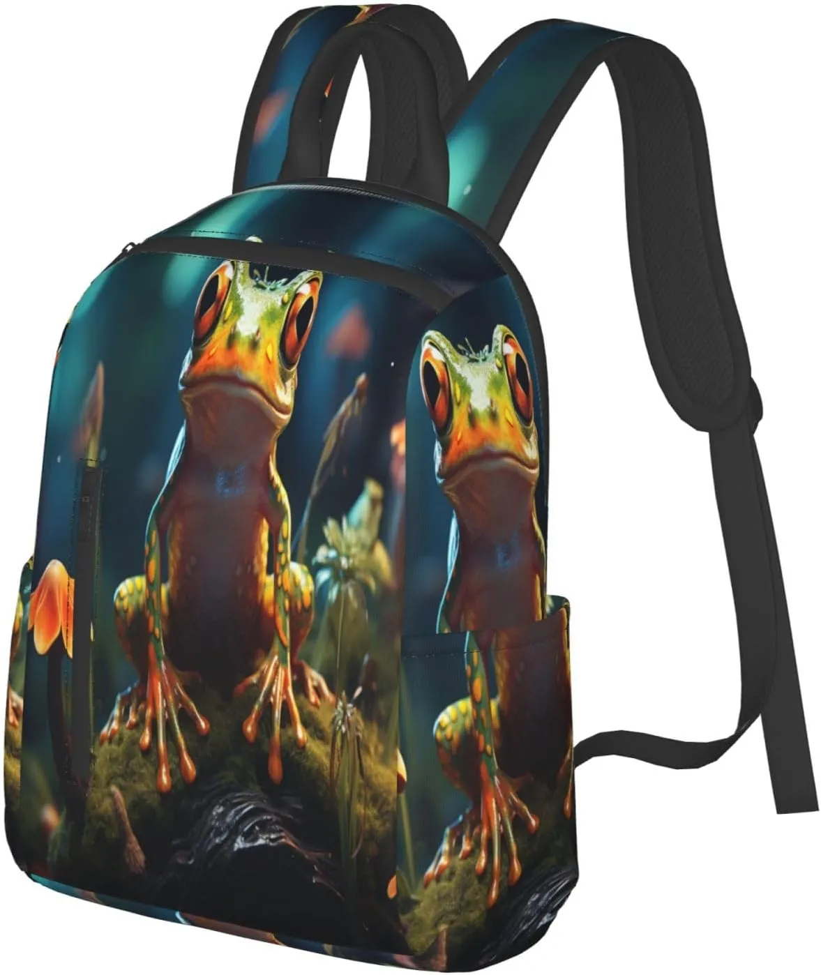 Backpack For Women Men Forest Tree Frog Bookbag Lightweight Travel Casual Daypack Water Resistant Outdoor Hiking Sport Rucksack
