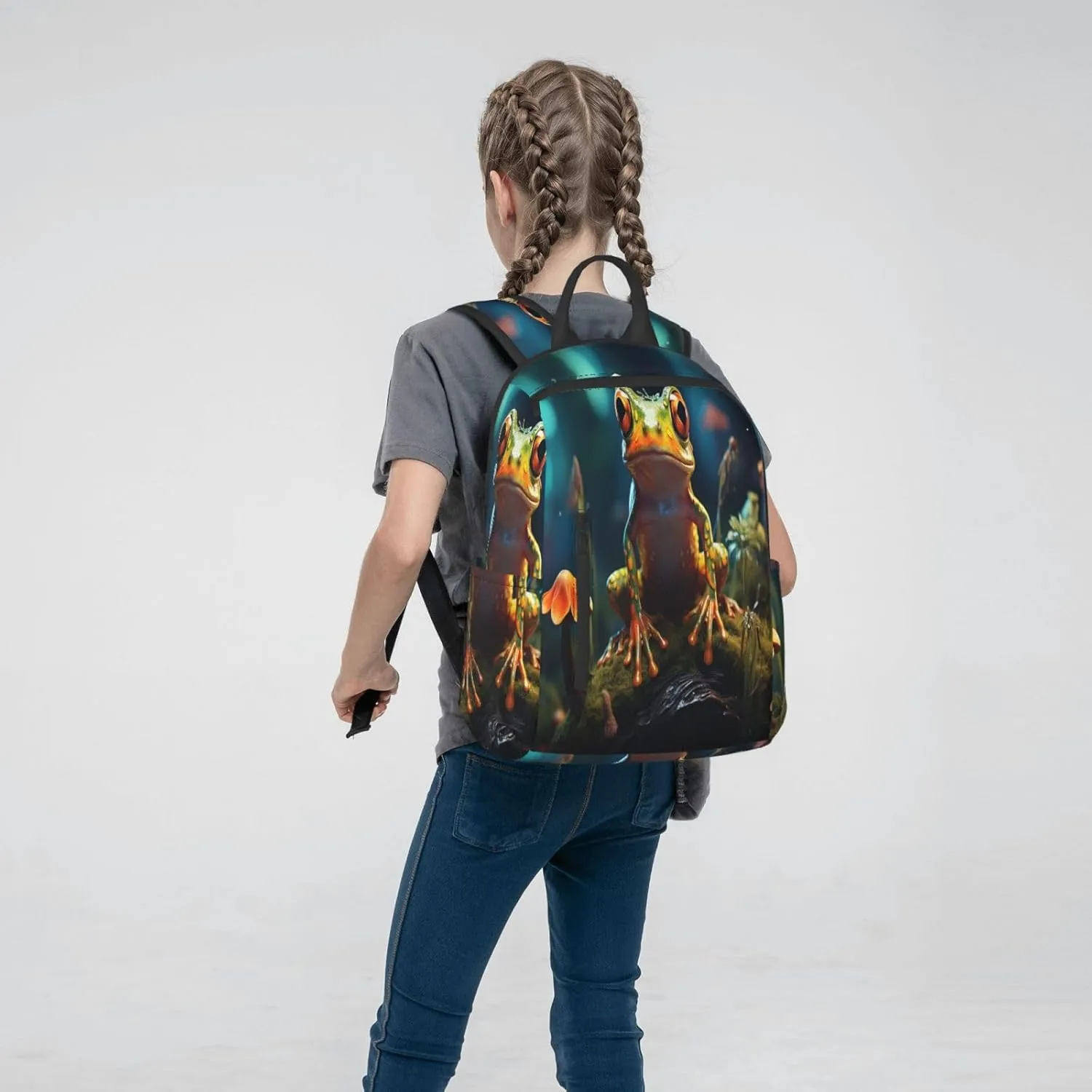 Backpack For Women Men Forest Tree Frog Bookbag Lightweight Travel Casual Daypack Water Resistant Outdoor Hiking Sport Rucksack