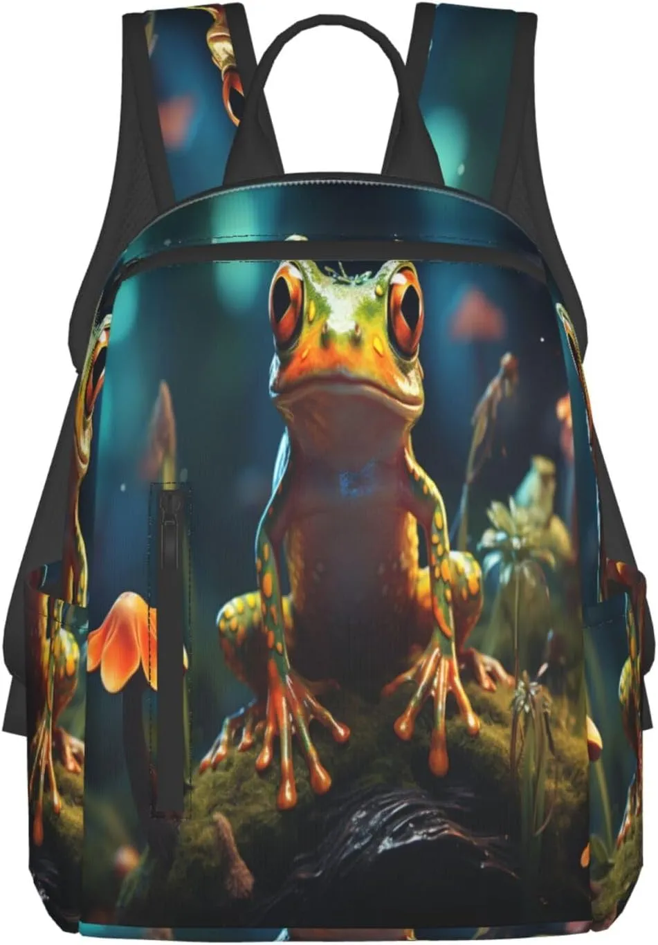 Backpack For Women Men Forest Tree Frog Bookbag Lightweight Travel Casual Daypack Water Resistant Outdoor Hiking Sport Rucksack