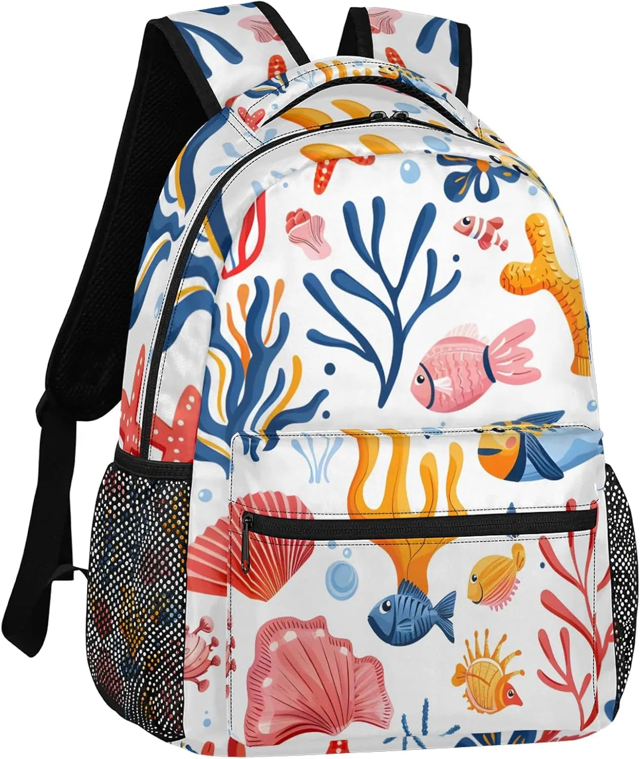 Backpack Marine Tropical Fish Book Bags Laptop Backpacks Lightweight Multipurpose Daypack for Men Women Travel Hiking