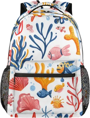 Backpack Marine Tropical Fish Book Bags Laptop Backpacks Lightweight Multipurpose Daypack for Men Women Travel Hiking