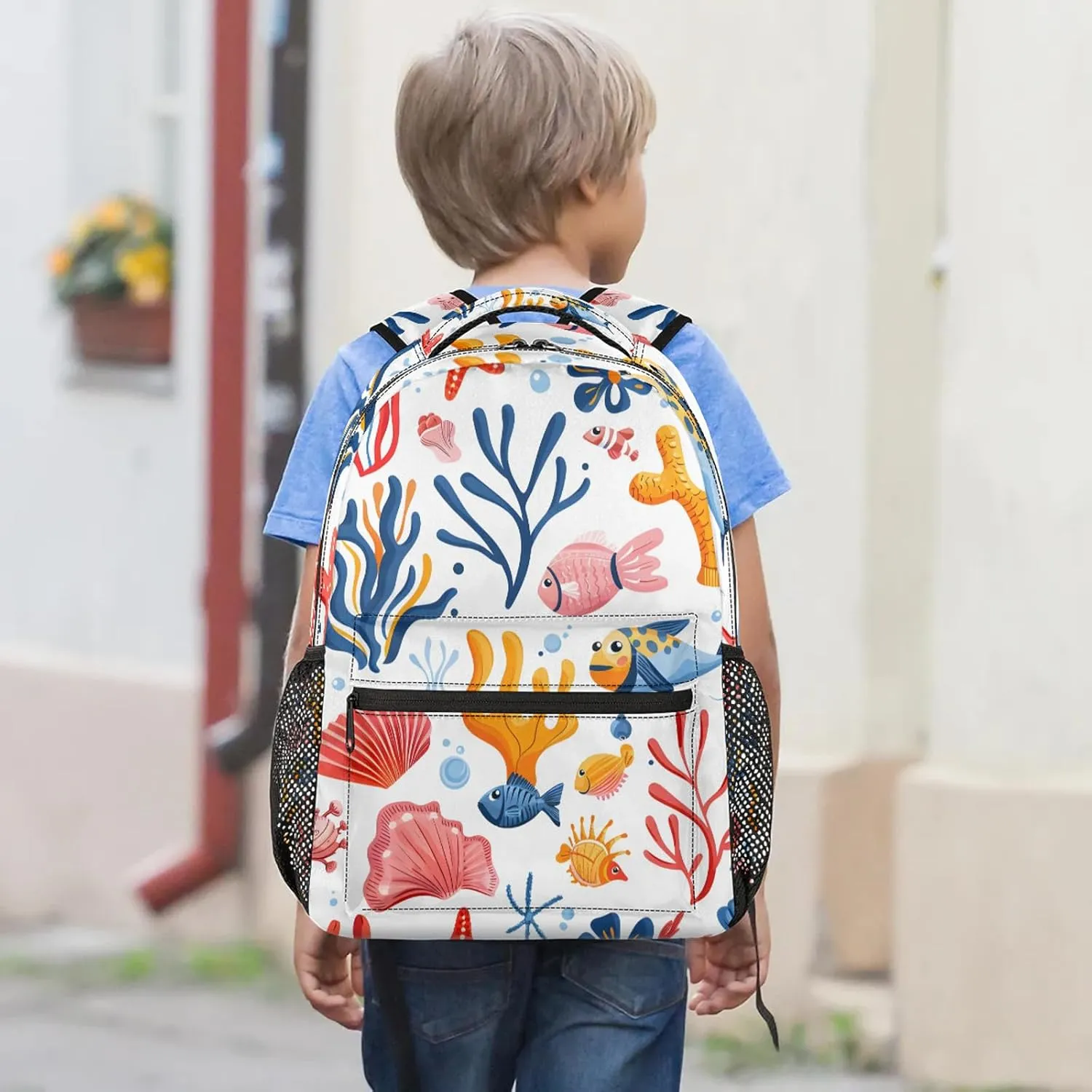 Backpack Marine Tropical Fish Book Bags Laptop Backpacks Lightweight Multipurpose Daypack for Men Women Travel Hiking