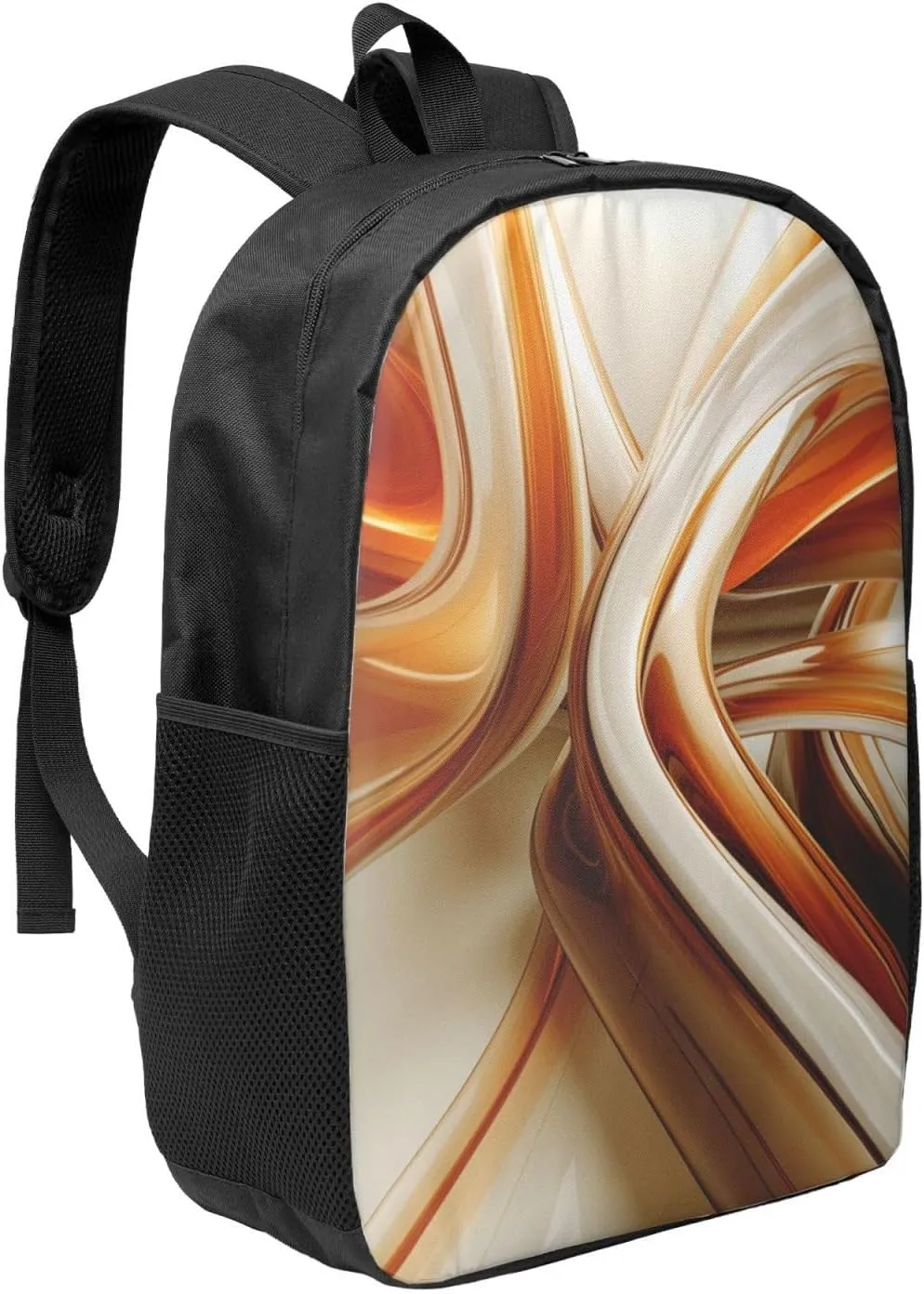 Backpack Orange White Lines Travel Casual Laptop Backpack 17 inch Waterproof Hiking Daypack for Men Women