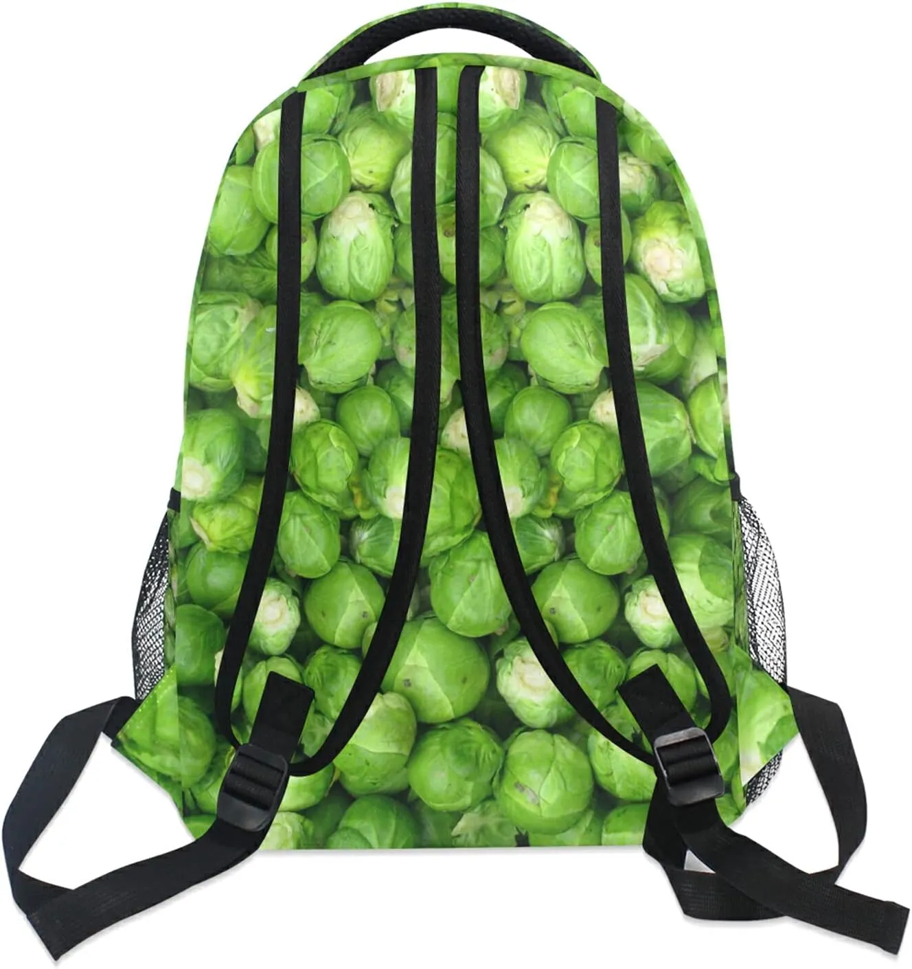 Backpack Travel Green Brussel Sprout Vegetables School Bookbags Shoulder Laptop Daypack College Bag for Womens Mens Boys Girls