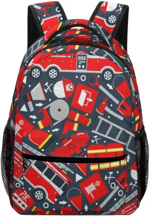 Backpack with Chest Strap Fire Truck Hydrant Lightweight Casual Daypack Flame Danger Travel Computer Notebooks Bag for Men Women