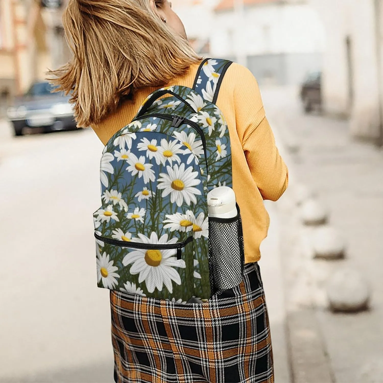 Backpacks Camomile Pattern Travel Bag Laptop Backpack Casual Daypack for Weekender Business Hiking