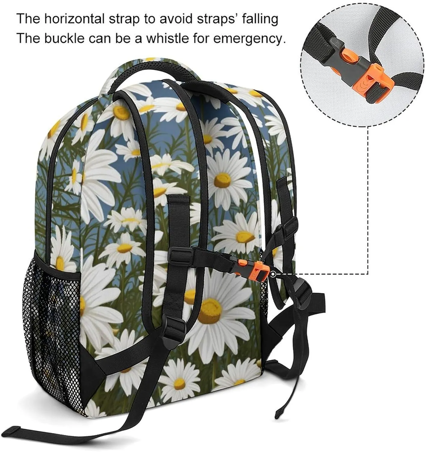 Backpacks Camomile Pattern Travel Bag Laptop Backpack Casual Daypack for Weekender Business Hiking