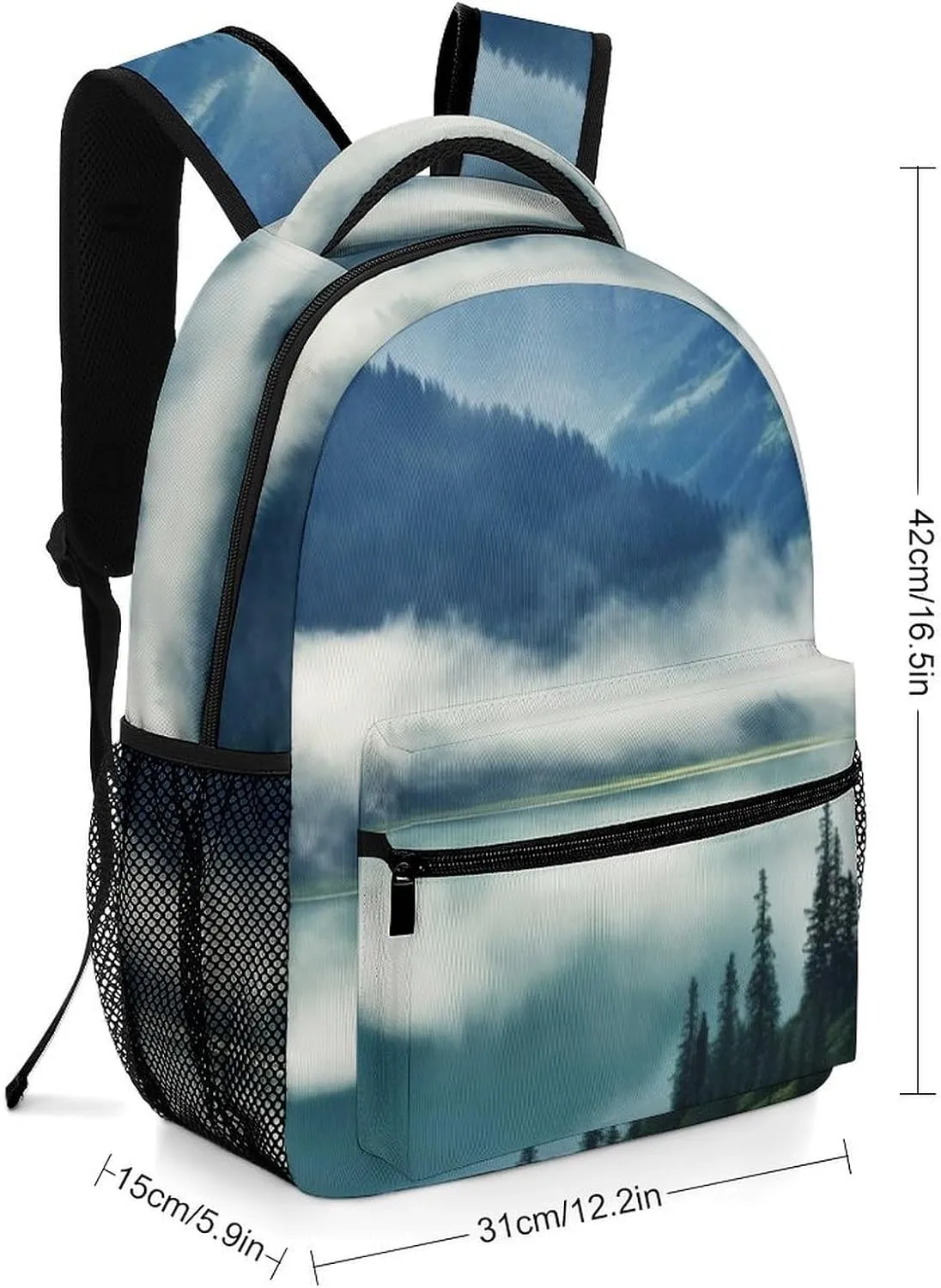 Backpacks Foggy Mountains Landscape Travel Bag Laptop Backpack Casual Daypack for Weekender Business Hiking