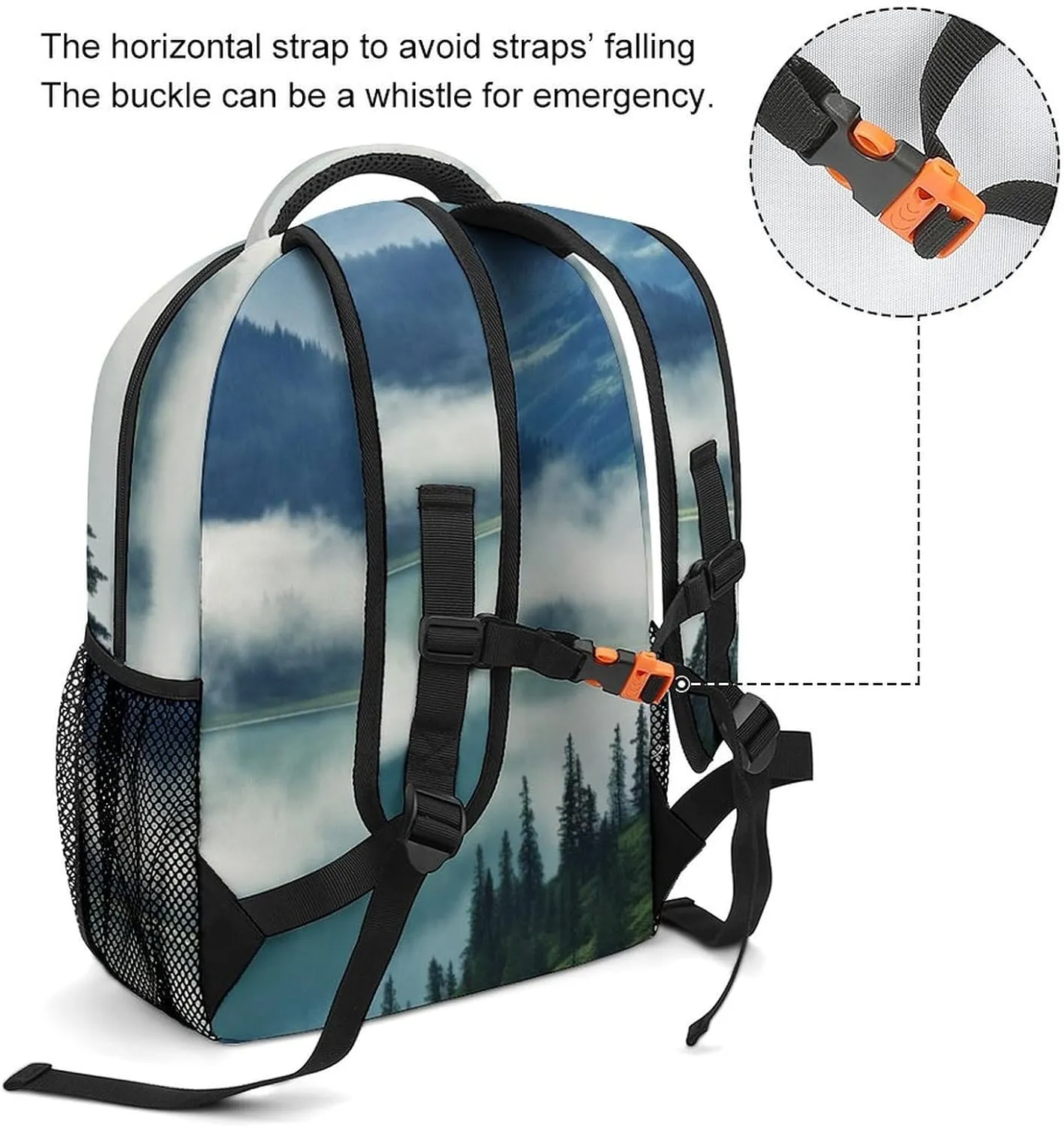 Backpacks Foggy Mountains Landscape Travel Bag Laptop Backpack Casual Daypack for Weekender Business Hiking
