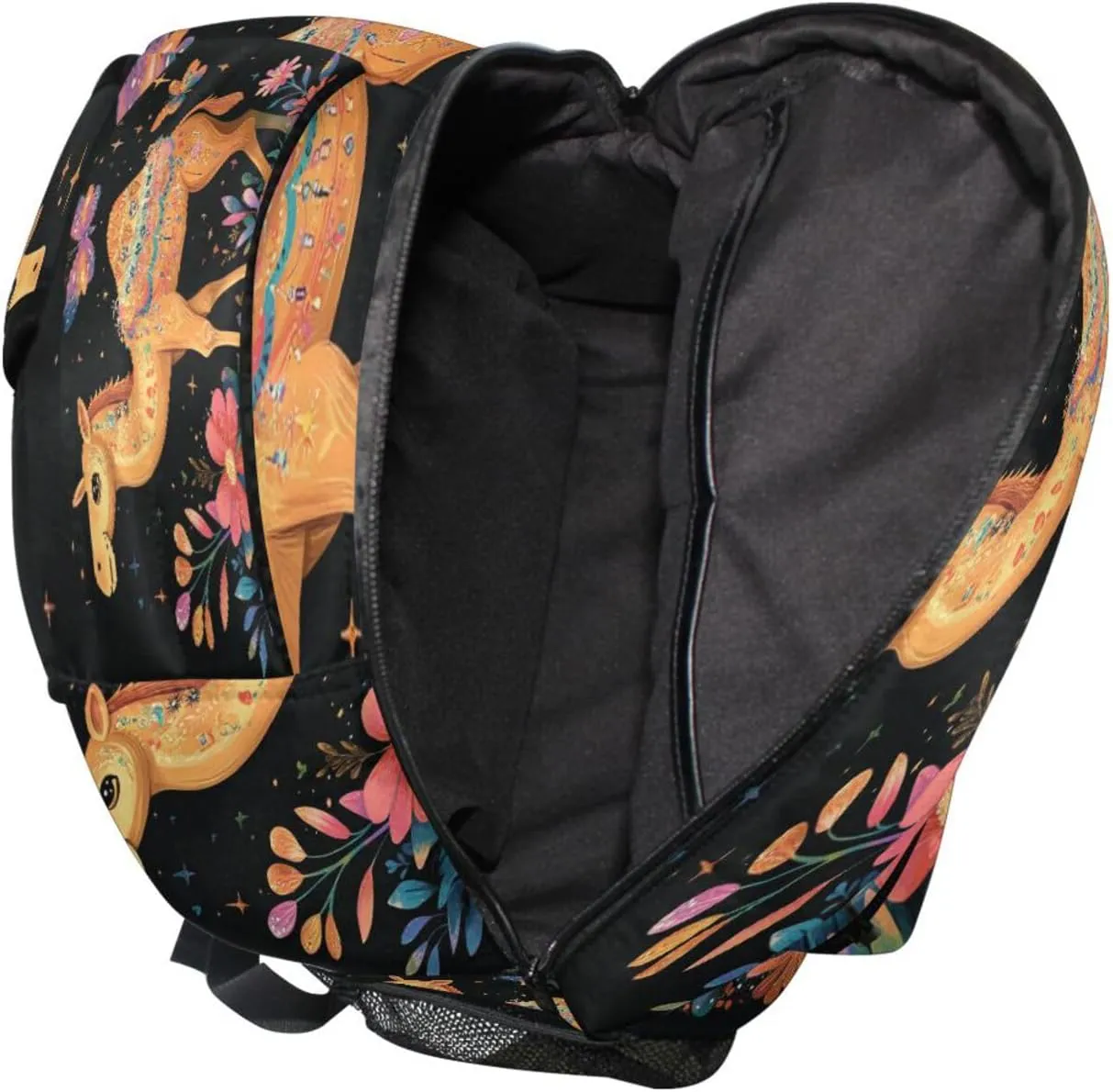 Backpacks for Men and Women Fashion Travel Laptop Backpack with Chest Strap for College Work Cartoon Camel Black
