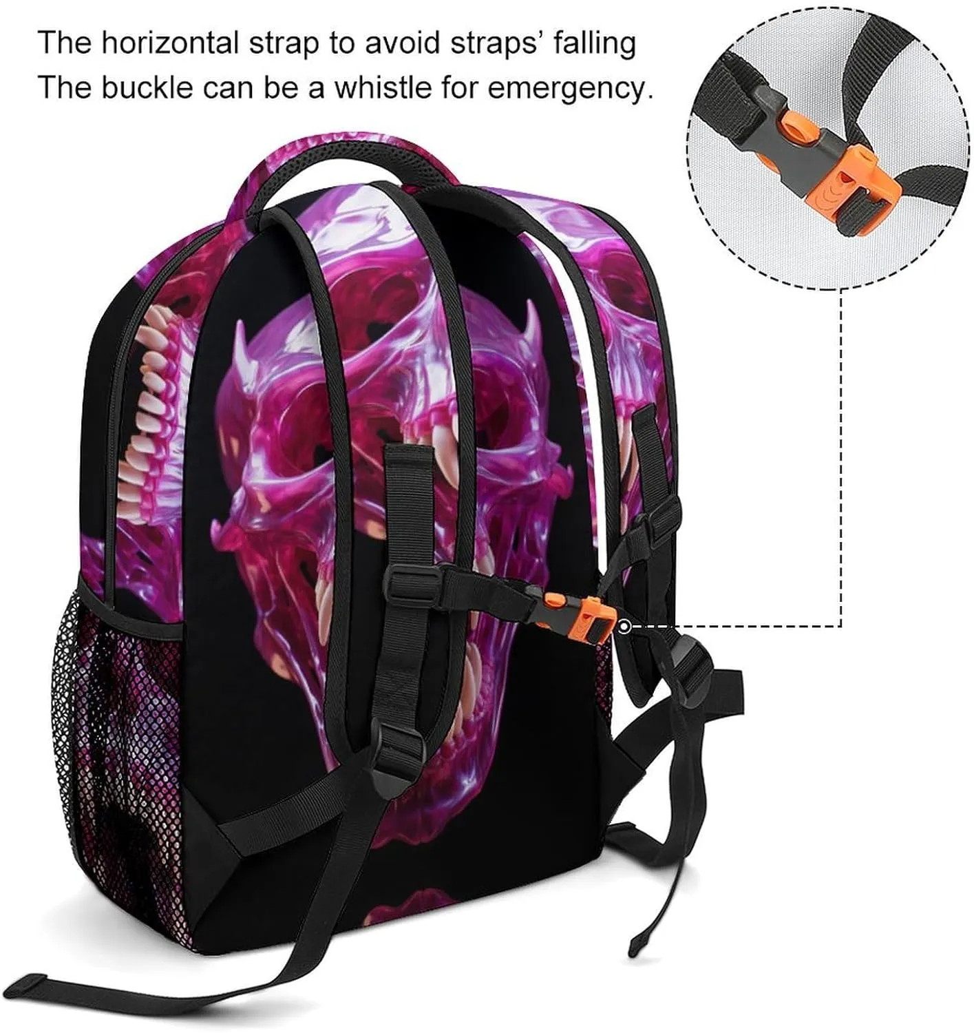 Backpacks Skull Open Mouth Travel Bag Laptop Backpack Casual Daypack for Weekender Business Hiking