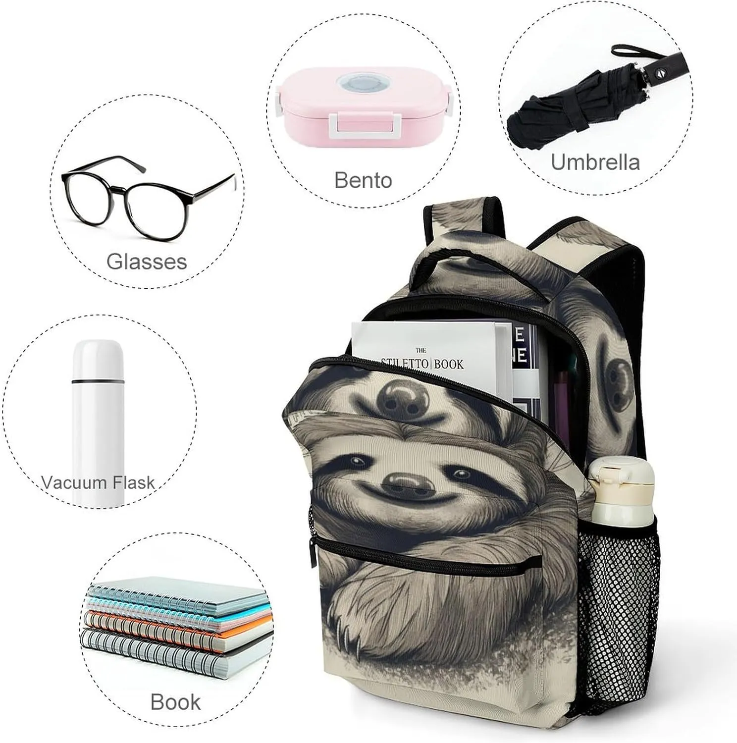 Backpacks Sloth My Spirit Animal Travel Bag Laptop Backpack Casual Daypack for Weekender Business Hiking