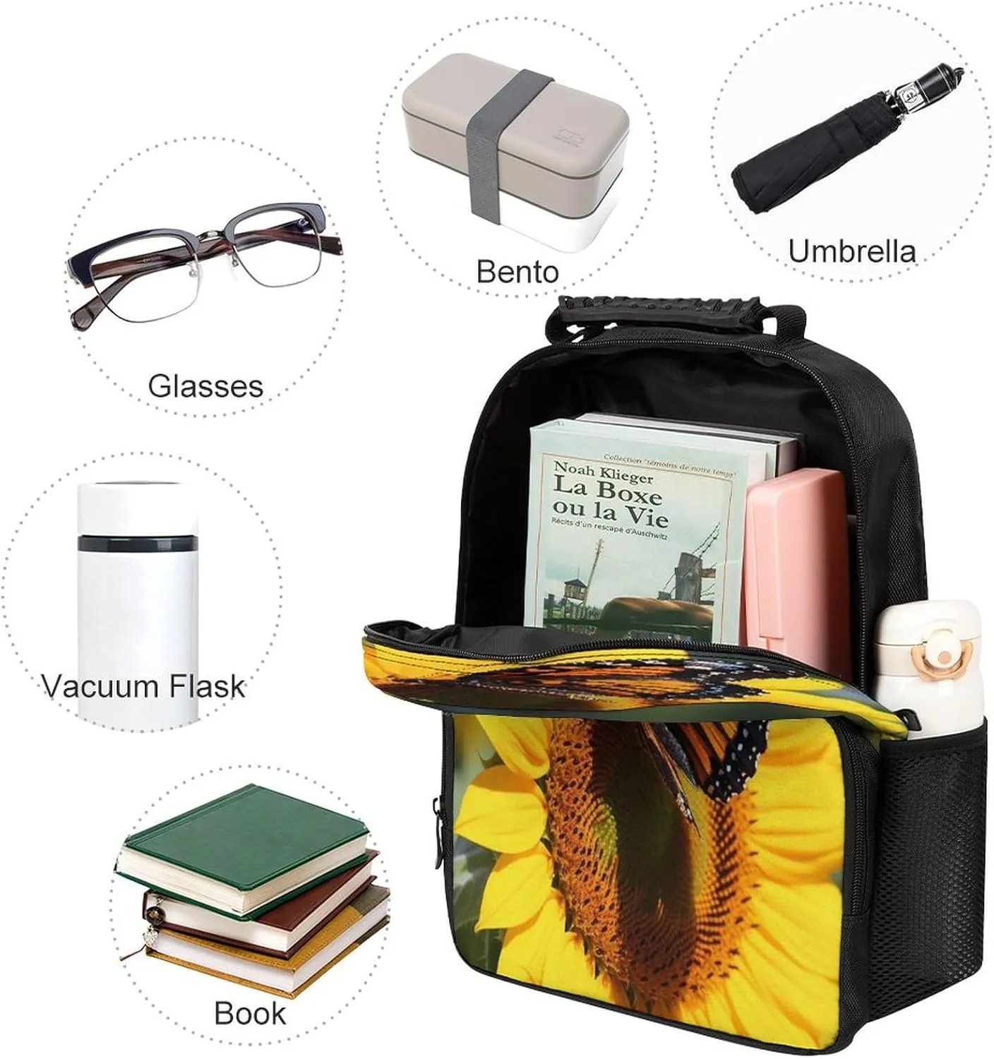 Backpacks Sunflower Butterfly Travel Bag Business Work Laptop Backpack