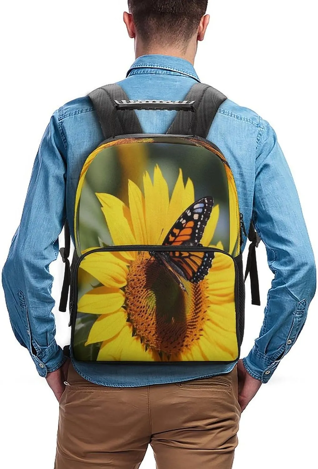 Backpacks Sunflower Butterfly Travel Bag Business Work Laptop Backpack