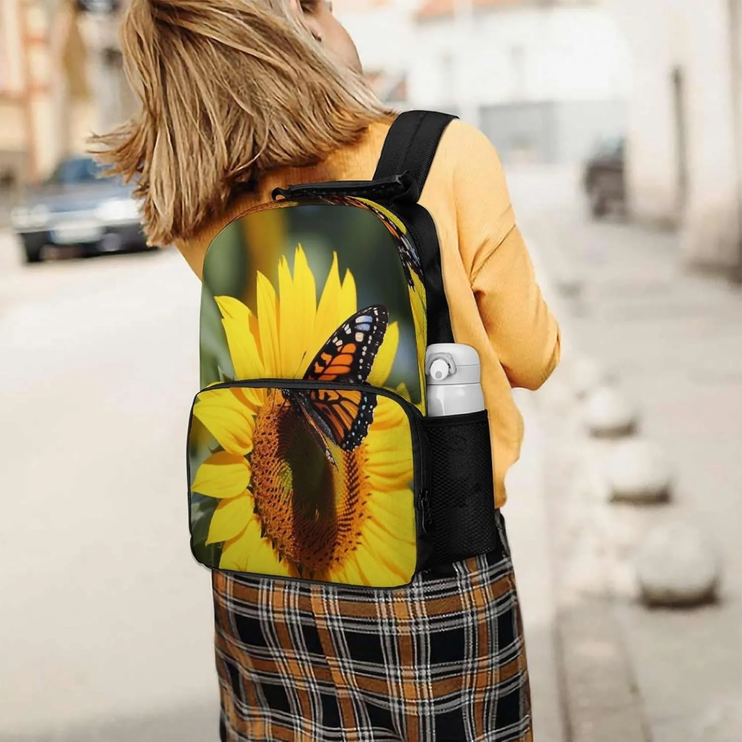 Backpacks Sunflower Butterfly Travel Bag Business Work Laptop Backpack
